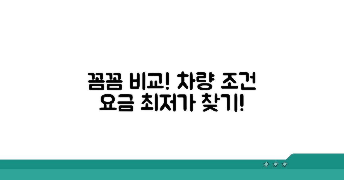 차량 조건, 요금 꼼꼼히 비교