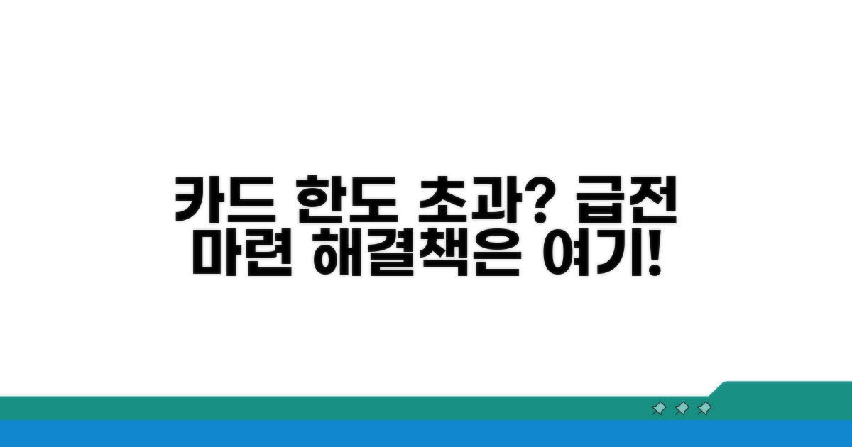 카드 한도 초과, 급한 돈 마련 방법