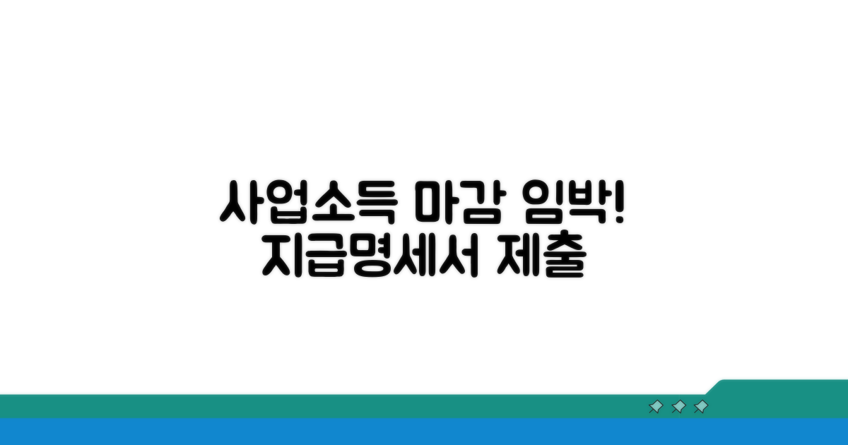 사업소득 지급명세서 제출 마감일