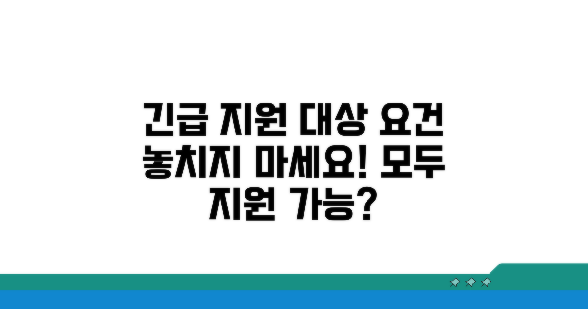 긴급 지원 대상과 신청 요건
