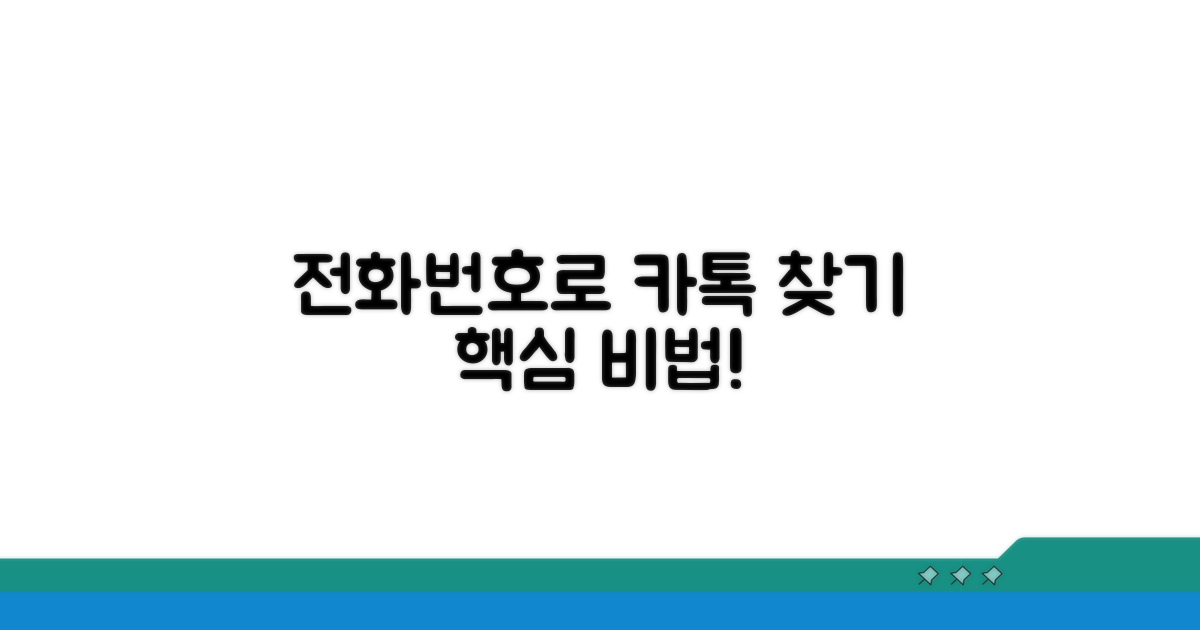 전화번호로 카톡 찾기 핵심 정리