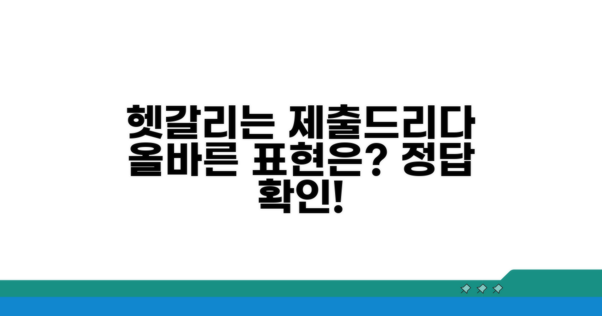 제출드리다 올바른 표현 알아보기