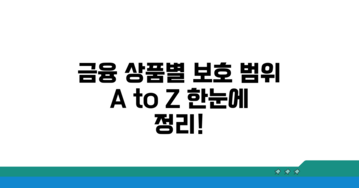 금융 상품별 보호 범위 총정리