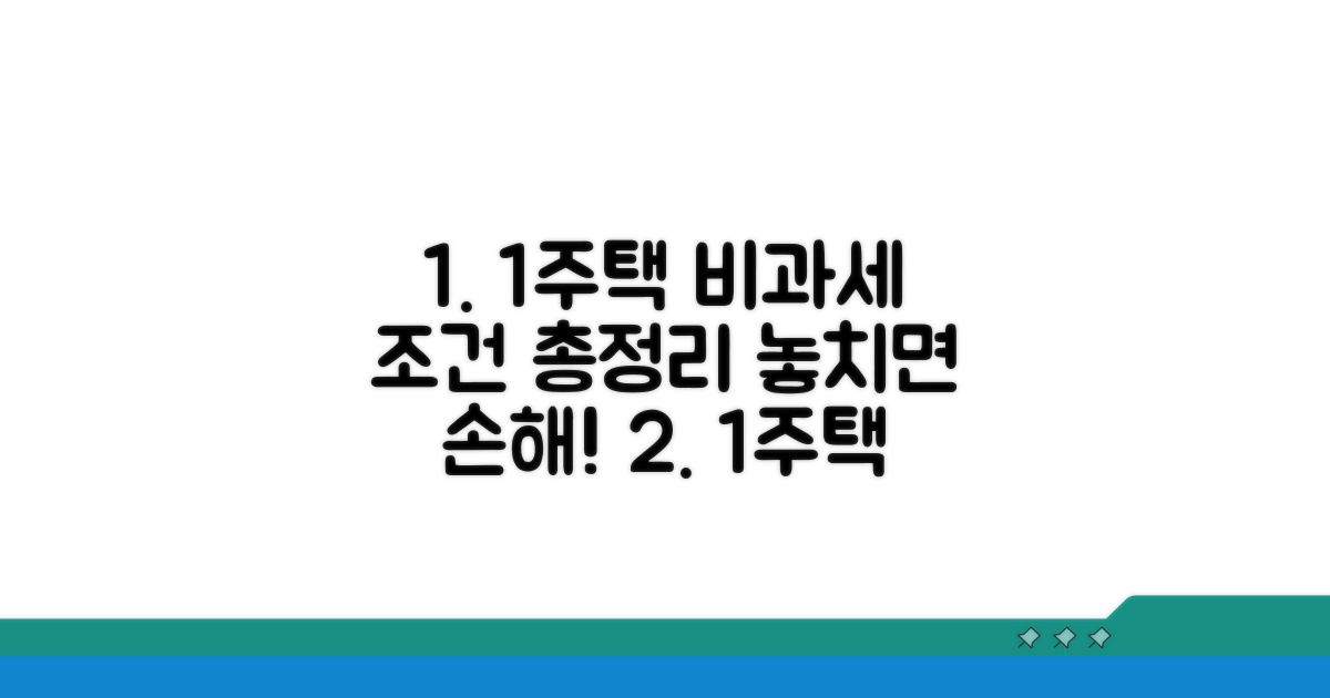 1세대1주택 비과세 조건 완벽 정리