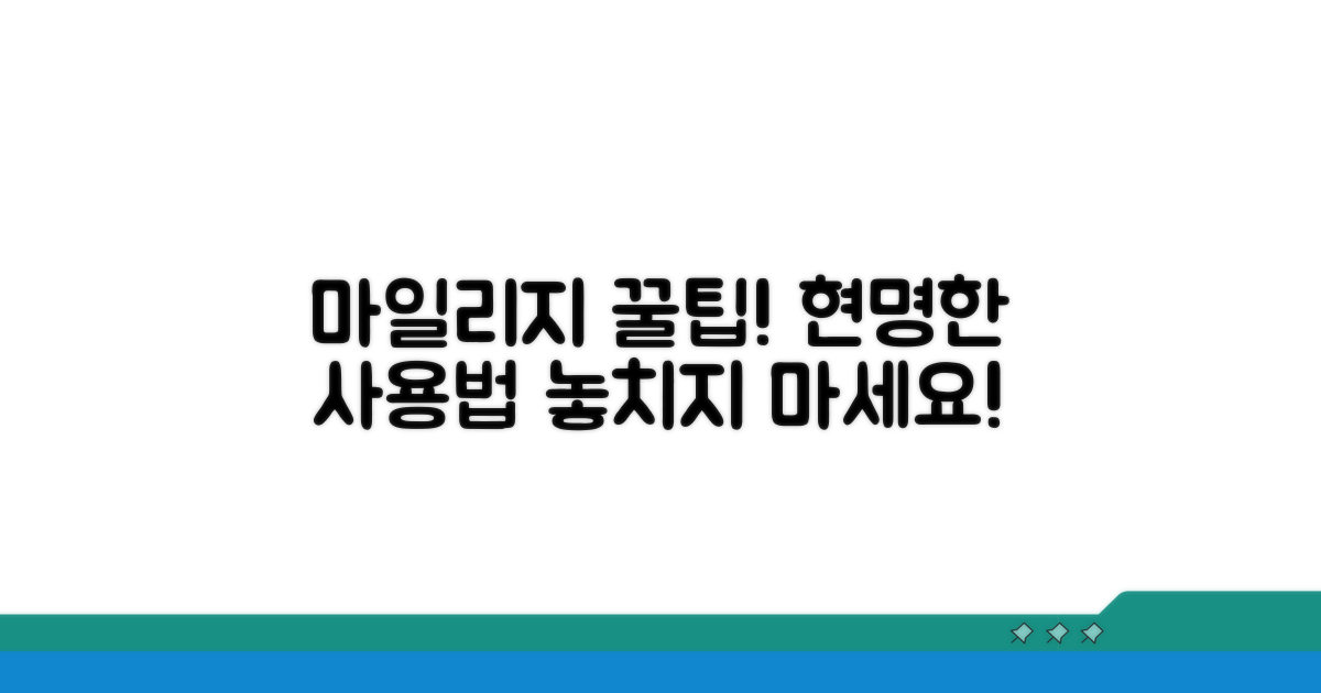 현명한 마일리지 사용 전략