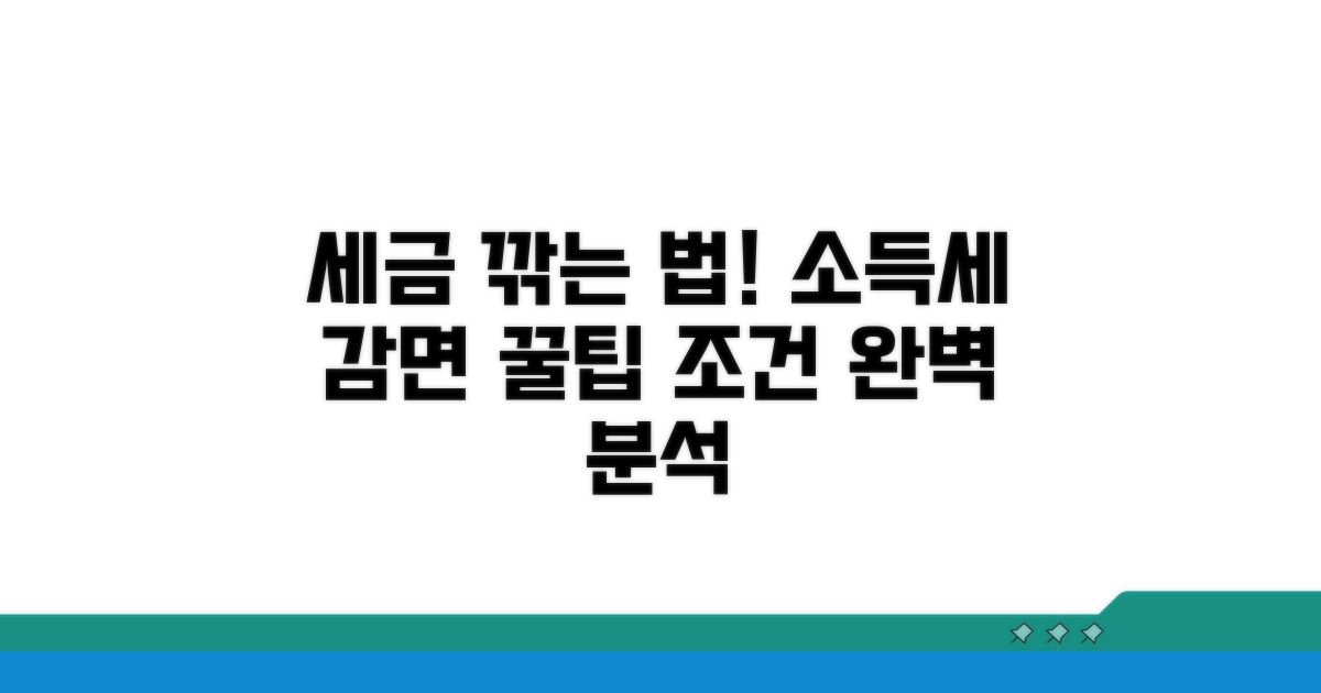 소득세 감면 자격 조건 상세 분석