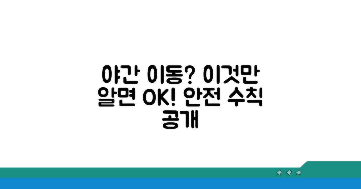심야 이동 시 주의할 점은?