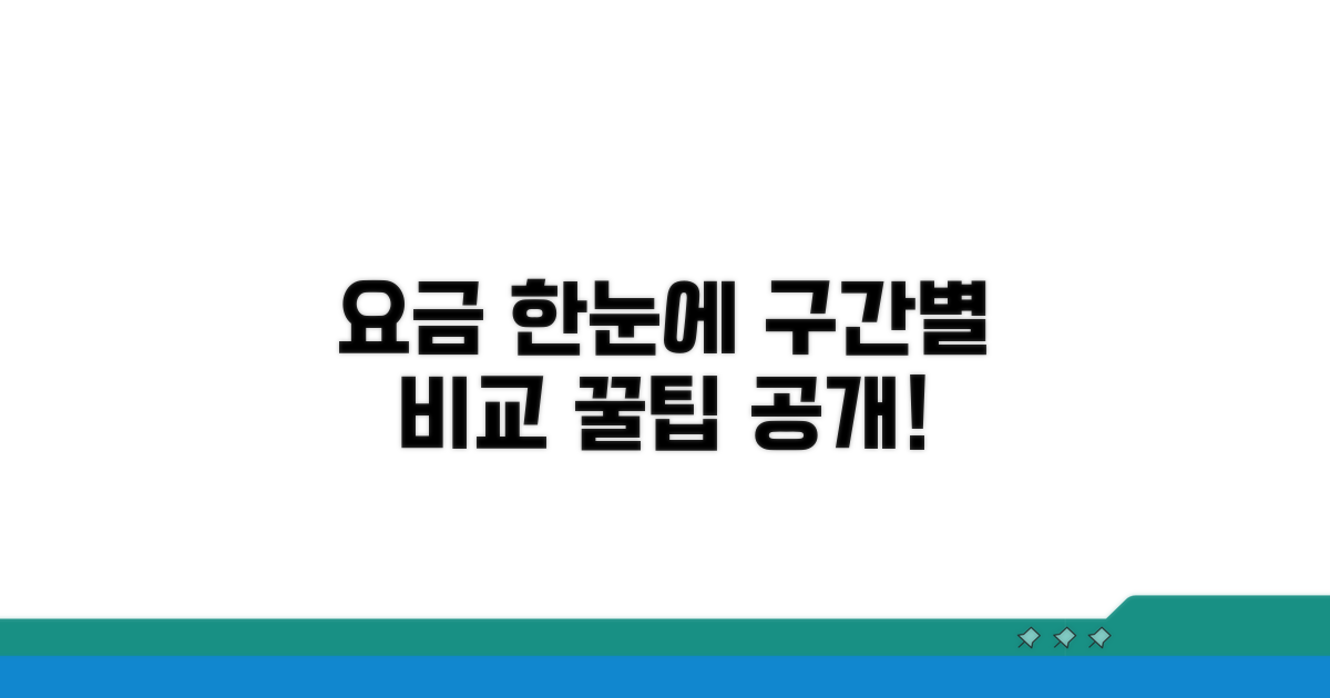 구간별 요금, 한눈에 확인하는 법
