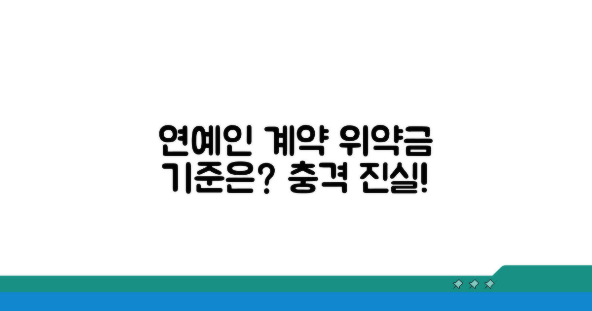 연예인 계약 위약금, 무엇이 기준일까?