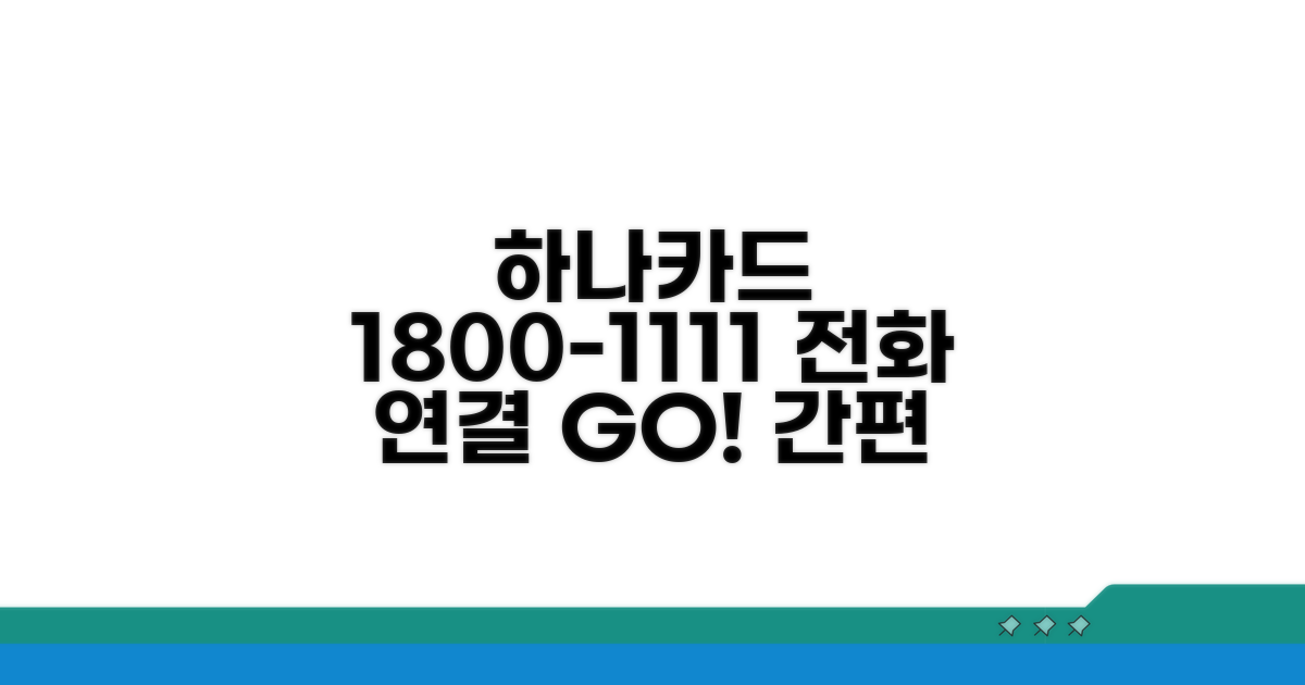 하나카드 1800-1111 전화 연결 방법