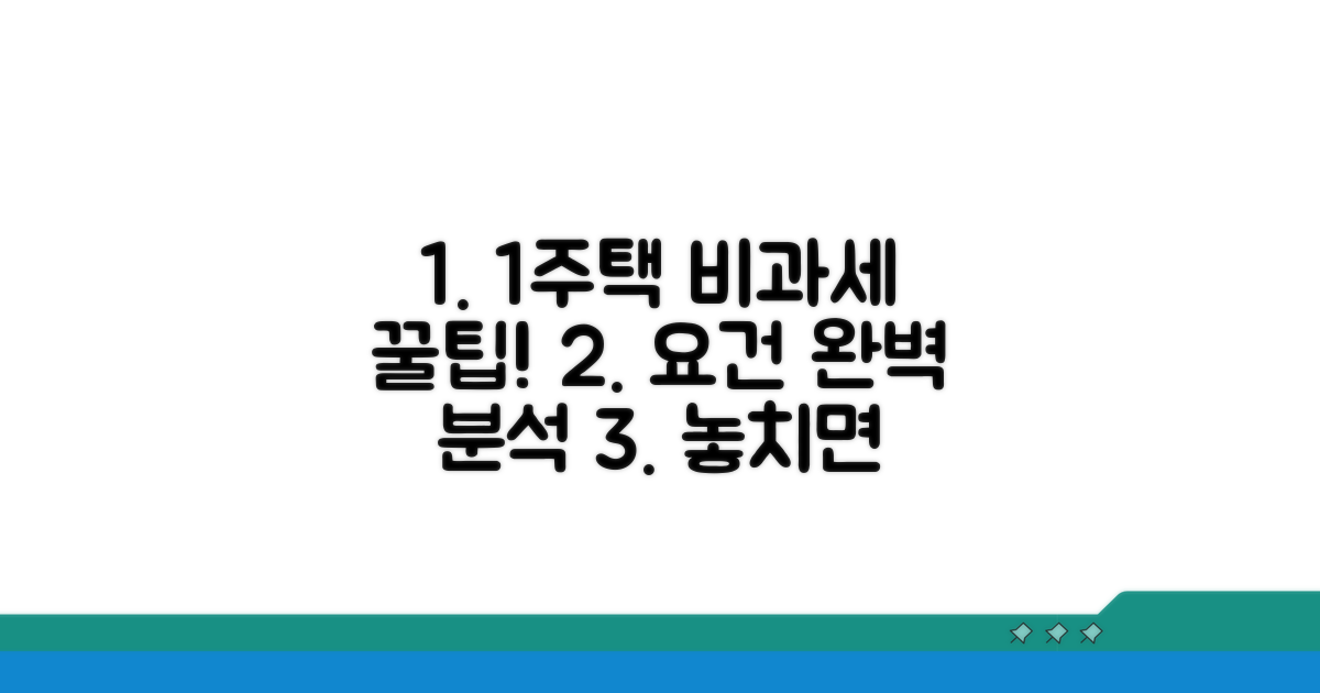 1세대1주택 비과세 요건 분석