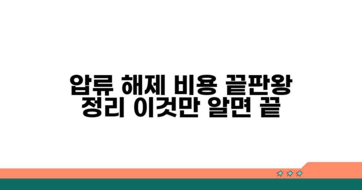 압류 해제 비용, 이것만 알면 끝