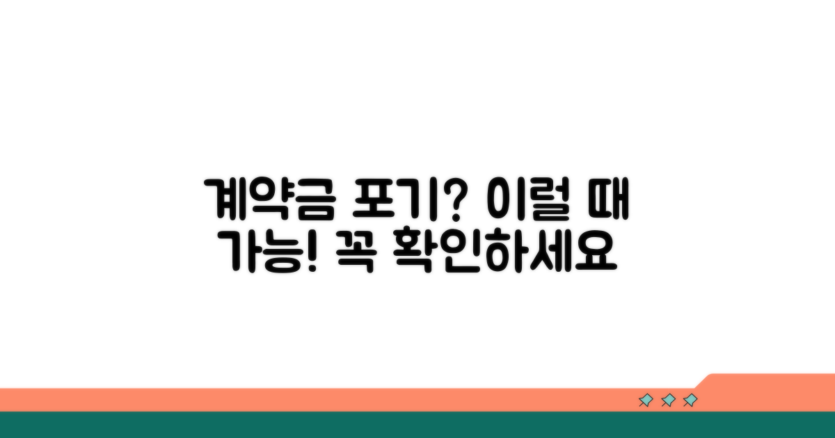 계약금 포기 해제, 어떤 경우일까?