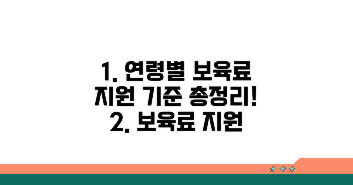 연령별 보육료 지원 기준 확인