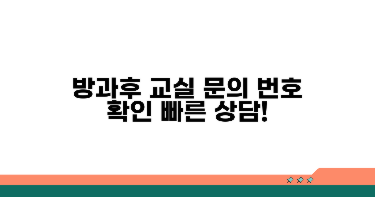 방과후교실 문의 번호 확인