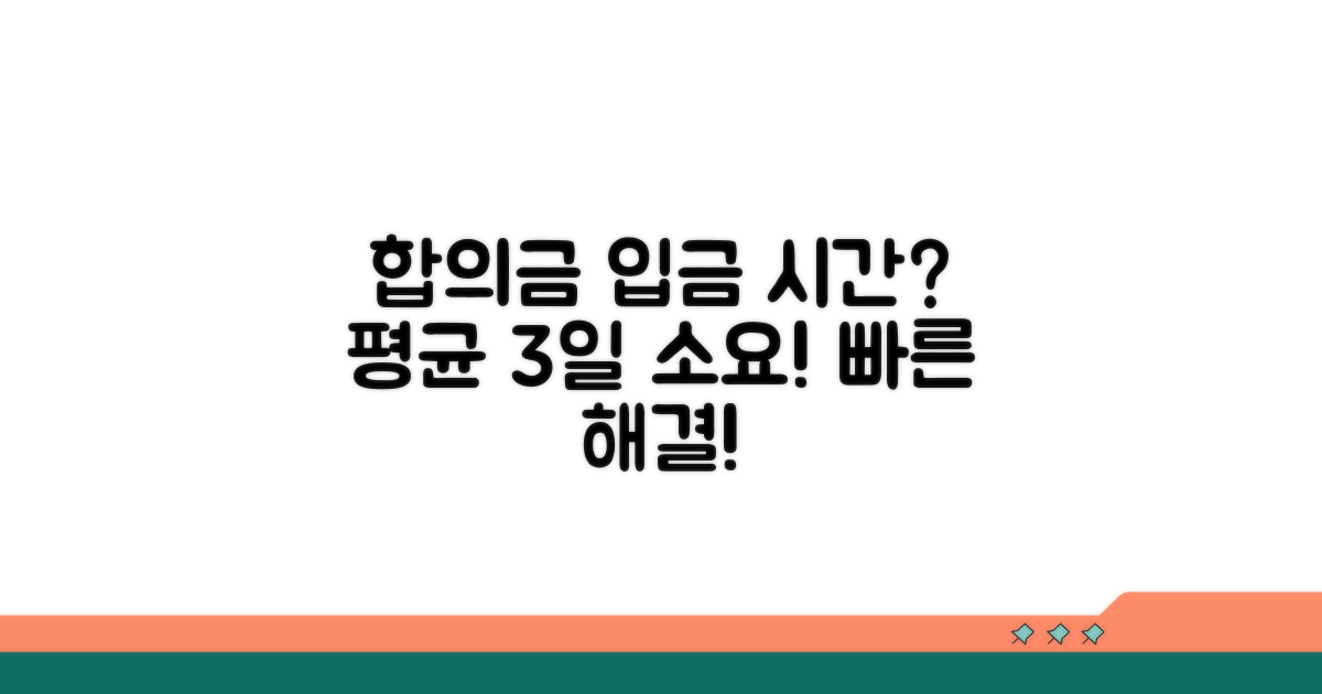 합의금 입금까지 평균 소요 시간
