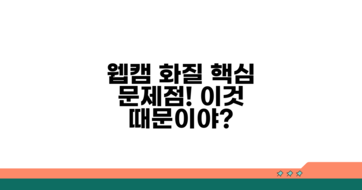 웹캠 화질, 무엇이 문제일까?