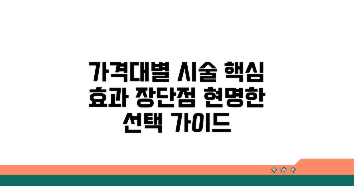 시술 가격대별 효과 및 장단점