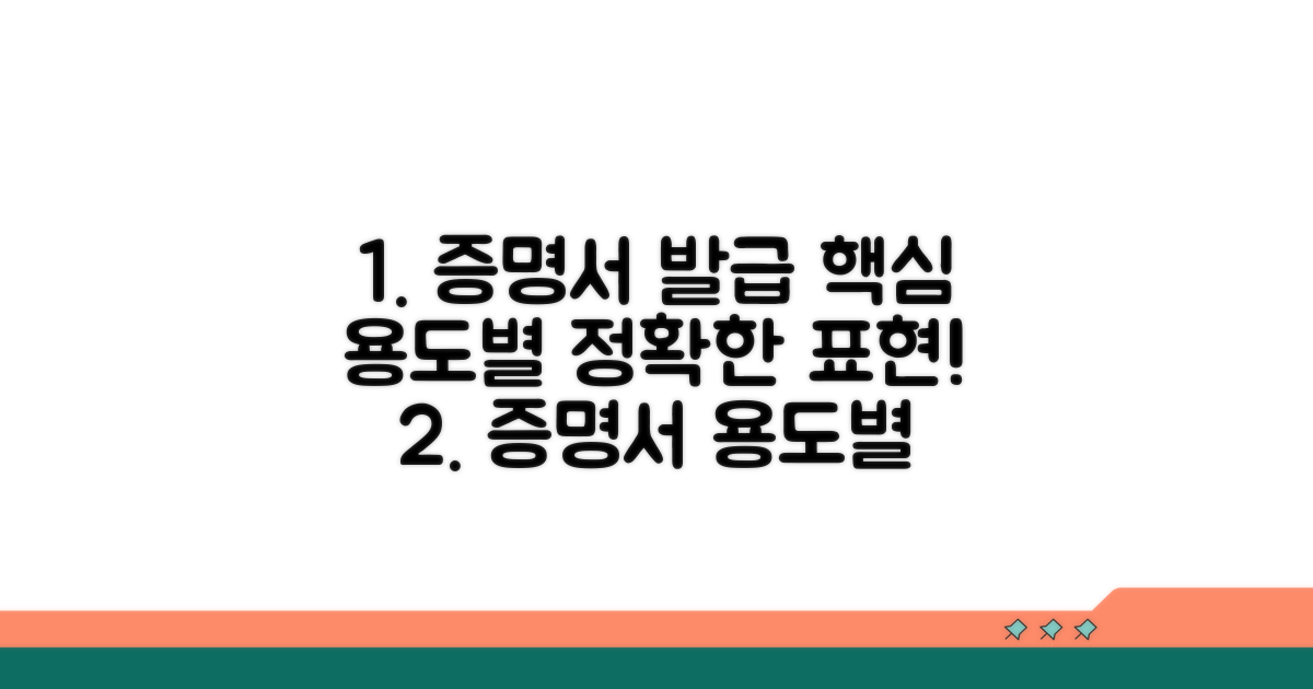 증명서 발급, 용도별 딱 맞는 표현